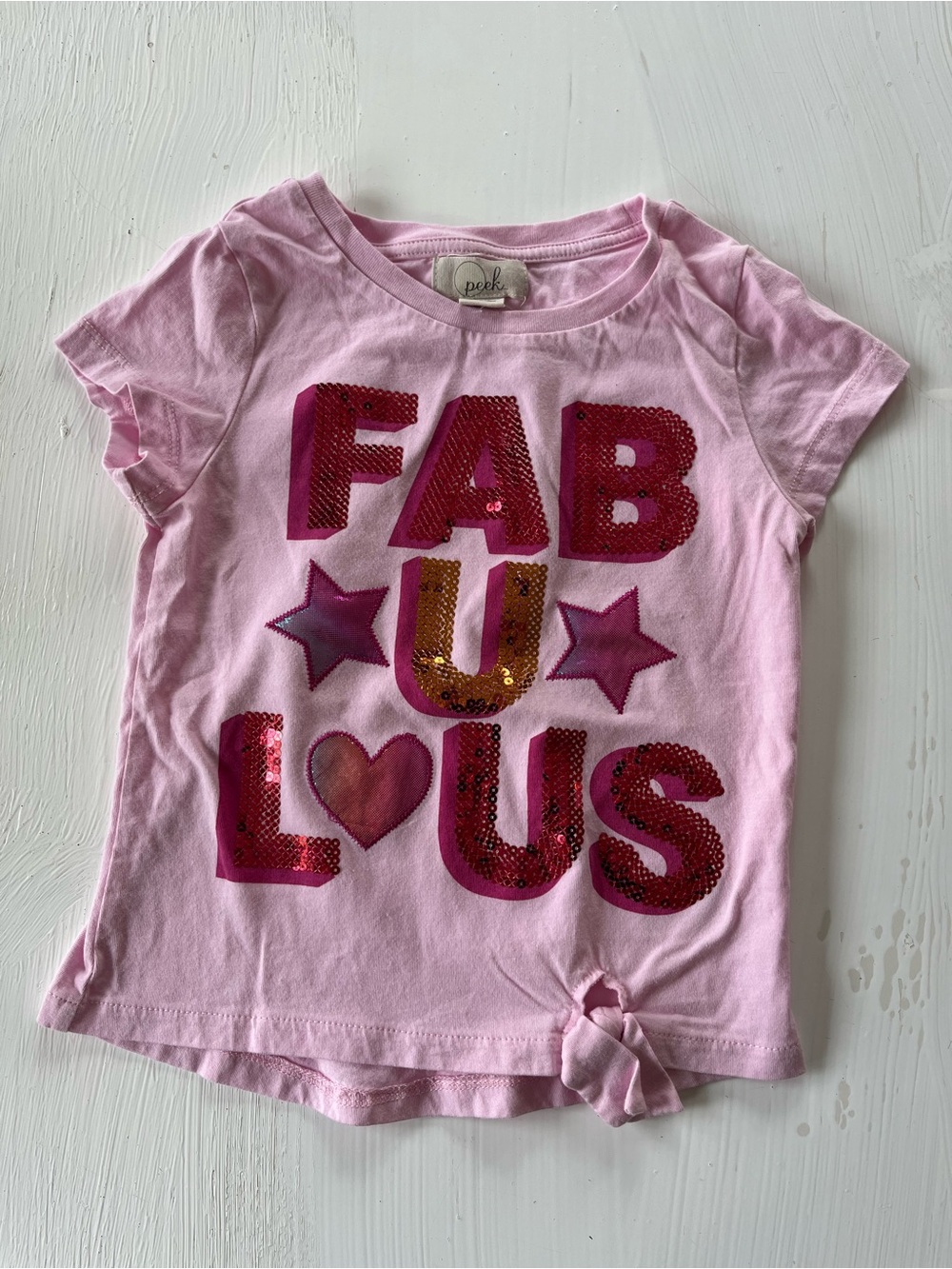 Peek Pink Sequin "FAB U LUS" Graphic Tee